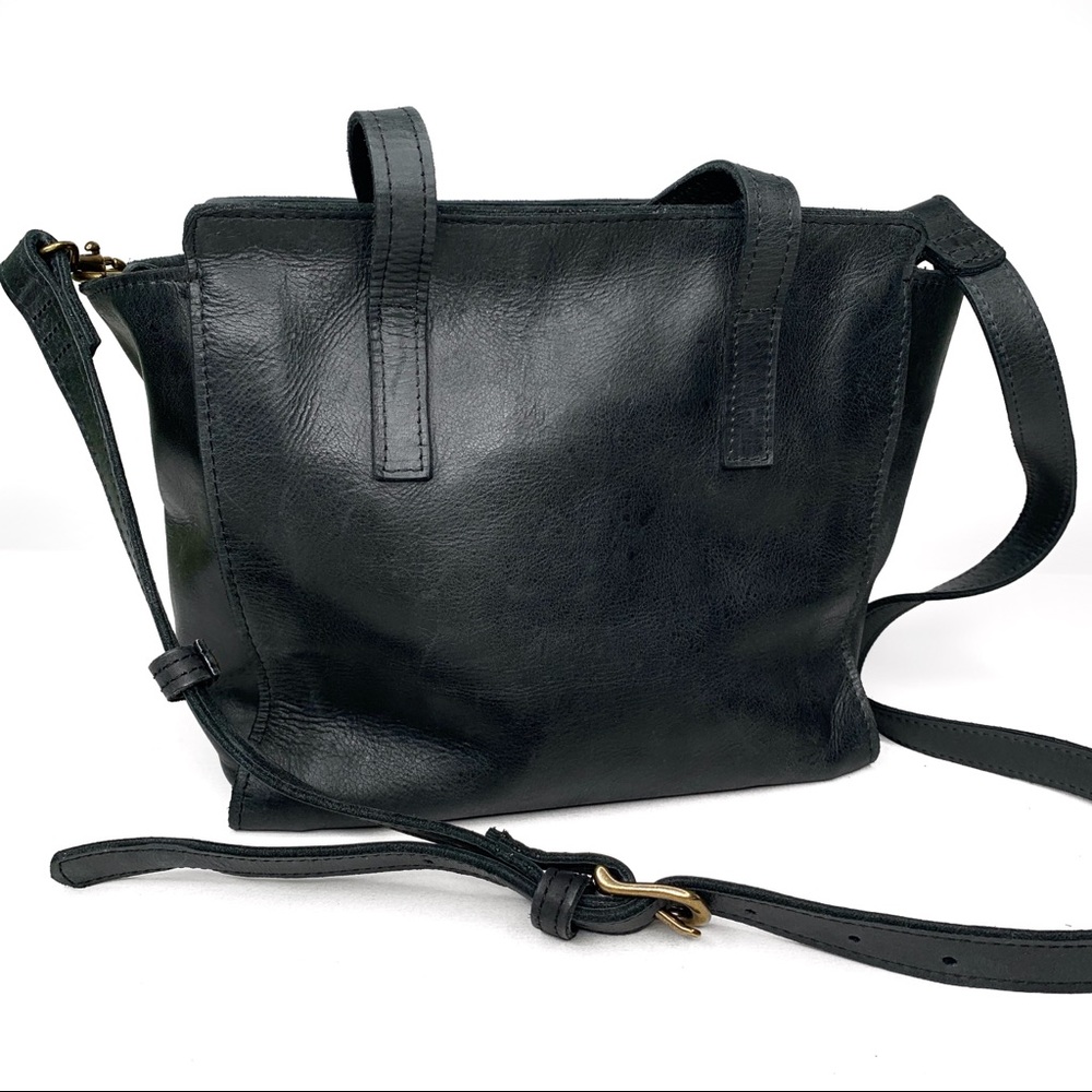 ABLE Local & Global Black Leather Boxy Crossbody
